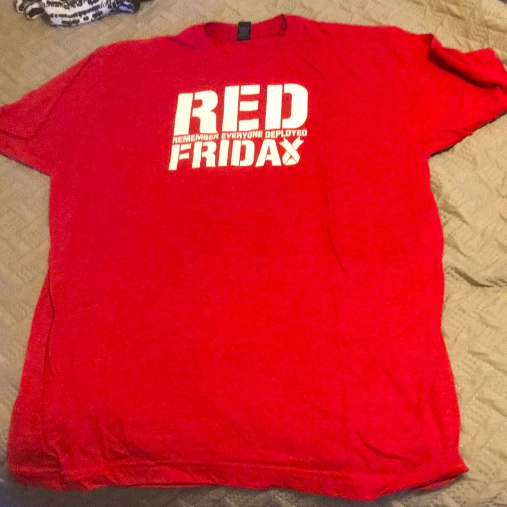 Red Friday troops veteran deployed shirt XL.